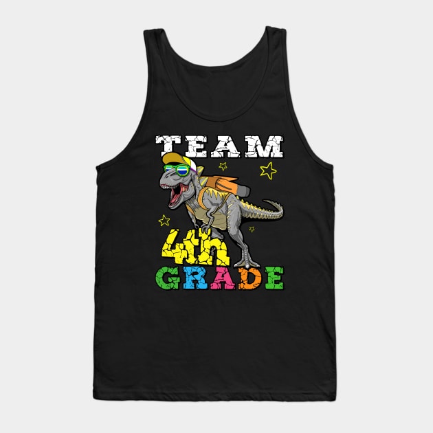 Dinosaur Back To School 4th Grade Tank Top by DARSHIRTS